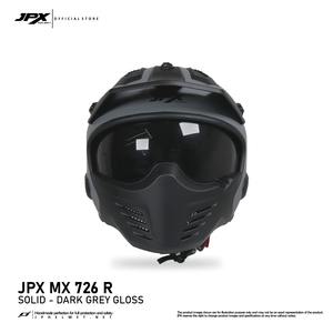 El casco modular integral JPX MX 726 R Solid Gorilla Grey Gloss combina un diseño elegante y una seguridad robusta para una conducción sin miedo. - Product Image 2