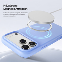 Coque en silicone liquide premium avec doublure en microfibre floquée et rebords surélevés pour l'écran et la caméra pour iPhone 18 Pro
