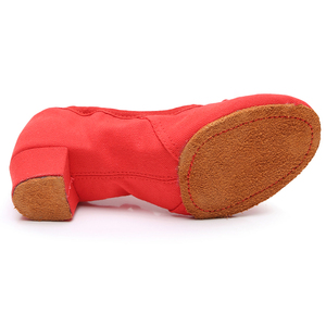 Rose <span class=keywords><strong>3</strong></span>.5CM <span class=keywords><strong>talon</strong></span> toile <span class=keywords><strong>chaussures</strong></span> <span class=keywords><strong>de</strong></span> <span class=keywords><strong>danse</strong></span> filles confortable Ballet pratique doux coton daim doublure peau <span class=keywords><strong>de</strong></span> vache matériau supérieur moyen - Product Image 3