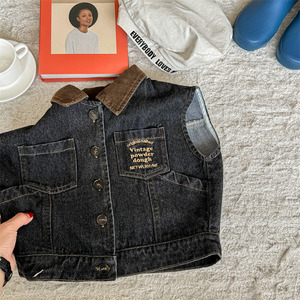 <span class=keywords><strong>Enfants</strong></span> printemps automne jean gilet filles Denim gilet <span class=keywords><strong>sans</strong></span> manches vestes garçons filles haute qualité Vintage Denim gilet veste - Product Image 3