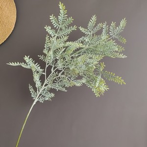 Lot de 3 brins de feuilles de mimosa artificielles à 22 feuilles, branche de saule argenté artificielle pour bouquets de mariage, décoration d'événements sur le thème de la forêt - Product Image 1