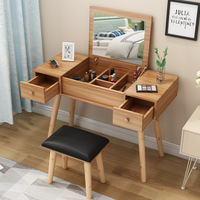 Table de maquillage nordique pour petite chambre, table de maquillage simple et tendance, mini-stand de maquillage à plateau rabattable