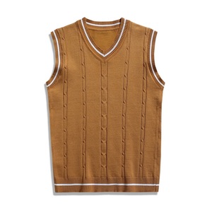 OEM ODM High Quality <strong>Men</strong> <strong>Knitted</strong> Vest V Neck Sleeveless Sweater Custom Knitwear Pullover <strong>Men</strong> Vest <strong>Waistcoat</strong> - Product Image 3