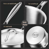 Peralatan Masak Anti Lengket KENGQ Berkualitas Tinggi, Panci Saus Titanium, Panci Saus Stainless Steel Dengan Tutup