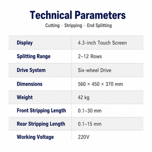 Automatic Ribbon Cable Cutting Stripping Splitting <b>Machine</b> 2-12 <b>Rows</b> Six-Wheel Drive Touch Screen for Flat Cable Processing - Product Image 4