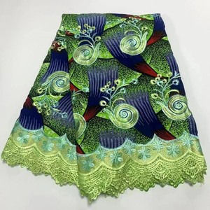 Tissu Voile Dentelle de Haute Qualité Style Dubaï Épais Nouveau Design <span class=keywords><strong>Suisse</strong></span> Très Sec Africain en Coton à Fleurs Couleur Kaki - Product Image 4