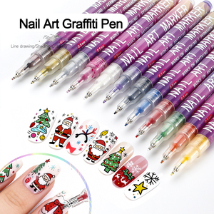 Marqueurs pour nail art FOX FEEL, 12 couleurs, matériau PET, stylo de <span class=keywords><strong>dessin</strong></span> et de peinture DIY, stylo à points pour graffiti - Product Image 3