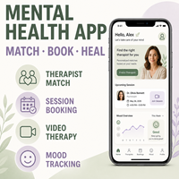 Soluciones de Aplicaciones de Terapia de Salud Mental Confiables para iOS y Android con Emparejamiento de Terapeutas, Reserva de Citas y Sesión de Video LionCreate