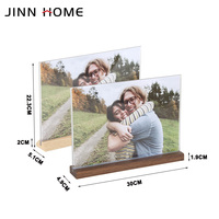 Cadre photo décoratif de table en bois MDF format A4 avec base en hêtre et couvercles en plexiglas, respectueux de l'environnement et traité UV, vente en gros