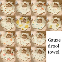 Serviette de bain multifonctionnelle en gaze de coton Bavoirs à visage carré bicolore à quatre couches Bavoirs triangulaires pour bébé nouveau-né pour salle de bain
