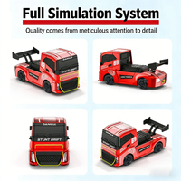 Mini camion de course RC 4x4 à l'échelle 1:87 avec lumières, télécommande 2,4 GHz, jouet de course de bureau haute vitesse, cadeau pour enfants