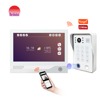 Harga pabrik Tuya 2-kabel Monitor dalam ruangan kamera bel pintu Digital dengan Unlock bel pintu cincin 2 arah