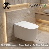 Toilette intelligente avec bidet intégré, télécommande, siège chauffant, séchage à air chaud, fixation murale pour appartements et petites familles - Usine