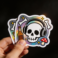 Pegatinas Adhesivas de PVC Resistentes al Agua con Logotipo de Marca Personalizado, Formas Personalizadas, Impresión UV, Decoración para el Hogar con Diseños de Dibujos Animados