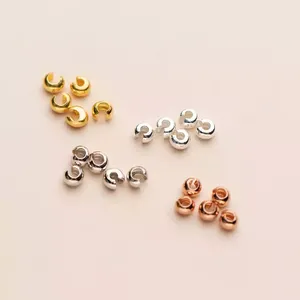 925 Sterling Silver Jewelry Manufacturer Accessories Findings 3mm Small Crimp End Bead Knot Cover for Jewelry Making