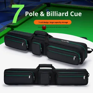 Borsa per Stecca da <span class=keywords><strong>Biliardo</strong></span> 1/2, 7 Fori, Nera, in Morbido Pile Protettivo, Custodia per Stecca da Pool, Tracolla, Accessorio per <span class=keywords><strong>Biliardo</strong></span> - Product Image 3