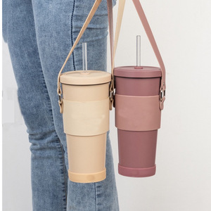 Popular Taiwanese seller: <b>Large</b>-capacity water bottle sleeve, handle/bag suitable for 830ml <b>cups</b>, leather sleeve for milk tea - Product Image 4