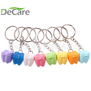 Llavero con Forma de Diente DeCare, Plástico, Portátil, Cadena de Acero Inoxidable, para Promoción Dental - Product Image 2