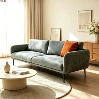Canapé 3 places moderne et minimaliste en tissu avec coussins amovibles pour appartement, hôtel, auberge, décoration intérieure