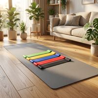 Banda de Resistencia para Ejercicios, 5 Niveles, Set de Bandas de Ejercicio para Entrenamiento de Fuerza de Piernas en Interiores y Exteriores