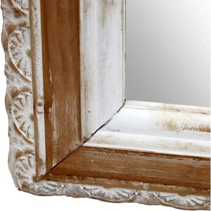 Miroir mural rectangulaire PARISLOFT avec cadre en bois sculpté, miroir en bois antique, miroir à cadre en bois pour salon, chambre, cuisine - Product Image 4