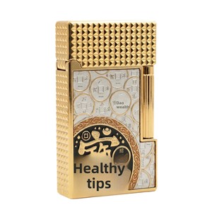 Accendino De Rui <span class=keywords><strong>Lang</strong></span> Sheng Lighter Attract Wealth Treasure, Regalo Creativo per Uomini d'Affari, Incisione Personalizzata, Accendino a Gas Butano con Design Parigi su Entrambi i Lati - Product Image 1