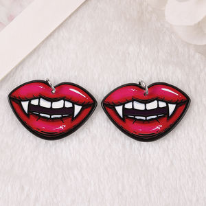 Pastel Goth <span class=keywords><strong>Halloween</strong></span> Charms R.I.P corazón labios acrílico ataúd joyería hallazgos para collar Diy fabricación - Product Image 4