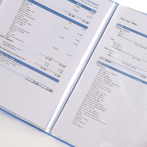 Comix Clear Book A4 60 Pockets Plastic <b>File</b> Organizer Office <b>Document</b> Tray Blue And Black - Product Image 4