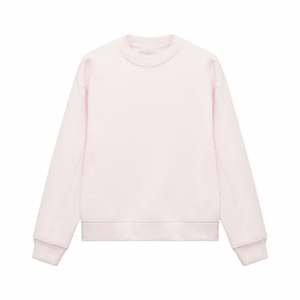 High Quality Custom Printed Women's Cotton Sweatshirt Solid Color Long Sleeve Crewneck Acid Wash Breathable Embroidered - Product Image 1