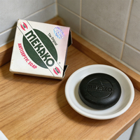 Savon antiseptique MEKAKO en gros, barre de savon ronde noire de 100g, protection contre les germes, savon jetable pour hôtel, savon pour le bain et le nettoyage des mains