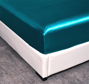 ชุดเครื่องนอนผ้าซาตินและหมอน4ชิ้นชุดผ้าปูเตียงขนาดควีนไซส์ทำจากผ้าไหมเทียมเนื้อแข็ง - Product Image 5