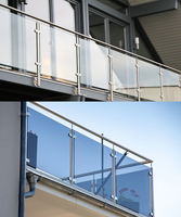 Serres-verres en acier inoxydable, types rond et carré, 2205 304 316, fixation sur poteau pour balustrade en verre et cloison