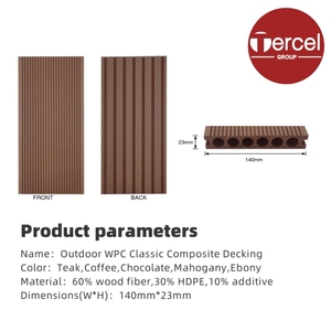 Dalles de terrasse en WPC à emboîtement pour extérieur, revêtement de sol composite bois-plastique, terrasse en teck massif - Product Image 2