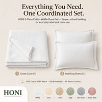 HONI Factory Supplies - Ensemble de housse de couette et taies d'oreiller en coton, style luxe, géométrique et moelleux, pour lit double, pour toute la maison