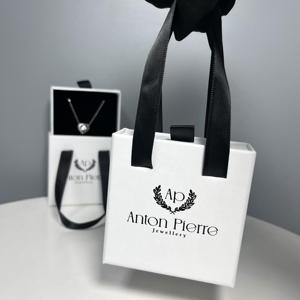 صندوق هدايا ورقي مخصص مطبوع بالختم الساخن، صندوق مجوهرات منزلق للأقراط مع مقبض - Product Image 2