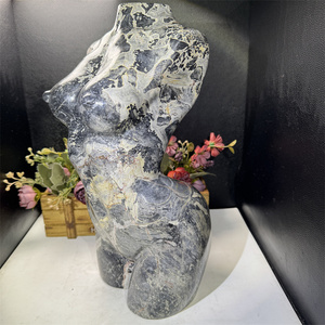 Grande Statua in Pietra Naturale Curativa, Intaglio a Mano in Diaspro <span class=keywords><strong>Picasso</strong></span>, Modello Femminile, Scultura del Corpo Femminile in Vendita - Product Image 4