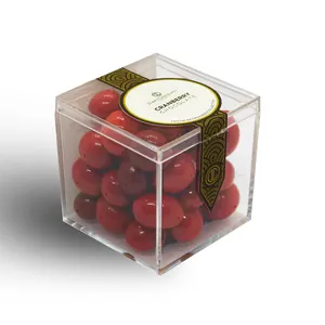 Cina all'ingrosso regalo dolce quadrato di plastica acrilico scatola di caramelle con coperchio