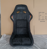 Siège sport universel JBR9001 réglable en PVC noir et daim jaune pour Alphard, Vito, Land Cruiser – Siège baquet de course pour voiture et jeux vidéo