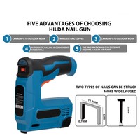 Agrafeuse électrique 3.6v 2 en 1 Pistolet à clous sans fil pour batterie rechargeable en bois Chargeur USB Outils de bricolage