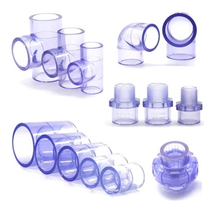 Accesorios para Sistemas de Agua de Acuarios, Conectores de Tubería de UPVC Transparentes Azules, Válvula de Bola, Conexiones Rápidas - Product Image 2