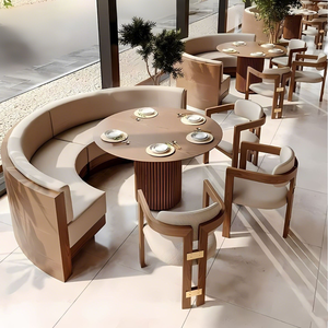 Muebles nórdicos de madera maciza <span class=keywords><strong>para</strong></span> cafetería, cafetería, banquete de comida rápida, cabina, sofá, mesa de comedor <span class=keywords><strong>y</strong></span> <span class=keywords><strong>sillas</strong></span> <span class=keywords><strong>para</strong></span> restaurante - Product Image 2