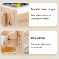 Ensemble table et chaises en bois pour enfants, bureau de jeu avec blocs de construction, jouet éducatif multifonctionnel, mobilier d'activités