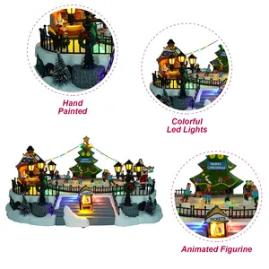 En gros <span class=keywords><strong>Noel</strong></span> Led éclairé Ski Scène De Noël Village De Noël ensemble patinoire - Product Image 4