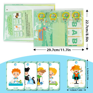 Tarjetas de memoria con verbos de acción y soporte plegable para niños, tarjetas de <span class=keywords><strong>aprendizaje</strong></span> de vocabulario para el comportamiento diario de niños pequeños a partir de 3 años - Product Image 3
