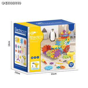 Juguetes educativos creativos para niños, juego de bloques de construcción de engranajes eléctricos coloridos, herramientas para niños con taladro eléctrico - Product Image 6