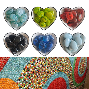 Galets de verre arc-en-ciel fabriqués en Chine, résistants au feu, vente en gros, colorés, pour parcs, œuvres d'art industrielles, <span class=keywords><strong>pierre</strong></span> artificielle d'extérieur - Product Image 1