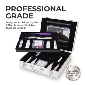 Sistema de <span class=keywords><strong>Extensiones</strong></span> de Cabello con Pegamento Frío, Kit Profesional con Aplicador de Peine 10D para Estilistas de Salón - Product Image 5