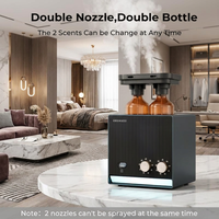 Diffuseur d'arômes élégant en aluminium 200ml*2, machine à double parfum avec lumière LED pour maison, hôtel, SPA, de table, sans eau, avec bouton et télécommande via application