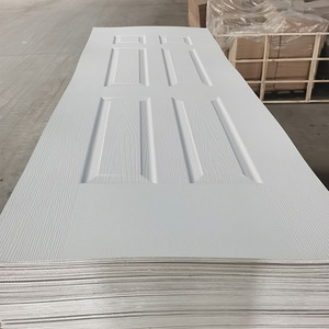 Hoja de piel de Puerta de Hierro de acero y aluminio de diseño moderno Materiales de puerta en relieve con estándar de emisión de formaldehído <span class=keywords><strong>MDF</strong></span> E1 liso - Product Image 5