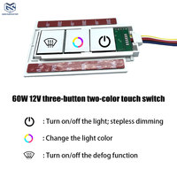 Contrôleur LED bicolore haute puissance 60W 5A 12V-24V à trois boutons avec capteur radar tactile pour dégivreur de miroir intelligent et variation CCT